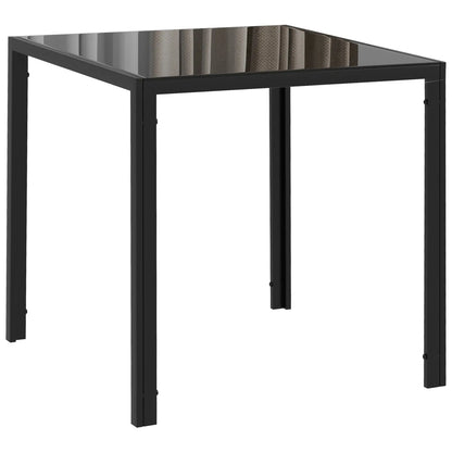 Square Kitchen Table, Glass Top, Steel Legs, 2-4 People, Black Dining Tables at Gallery Canada