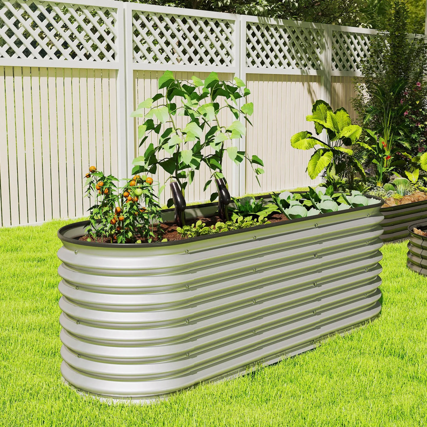 Galvanized Raised Garden Bed, 6X2X2 Ft, Silver Galvanized Planter Boxes at Gallery Canada