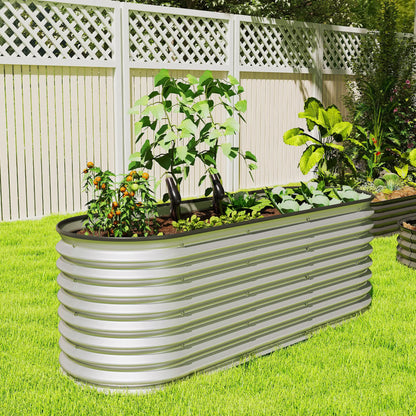 Galvanized Raised Garden Bed, 6X2X2 Ft, Silver Galvanized Planter Boxes at Gallery Canada
