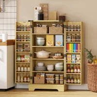 46" Kitchen Pantry Cabinet, Freestanding with Doors, Shelves Kitchen Pantry Cabinets at Gallery Canada