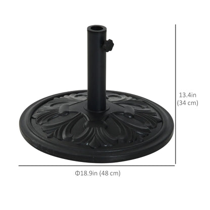 29lbs Heavy Duty Umbrella Base, 19" Round Parasol Stand, HDPE Cement, Black Umbrella Bases at Gallery Canada