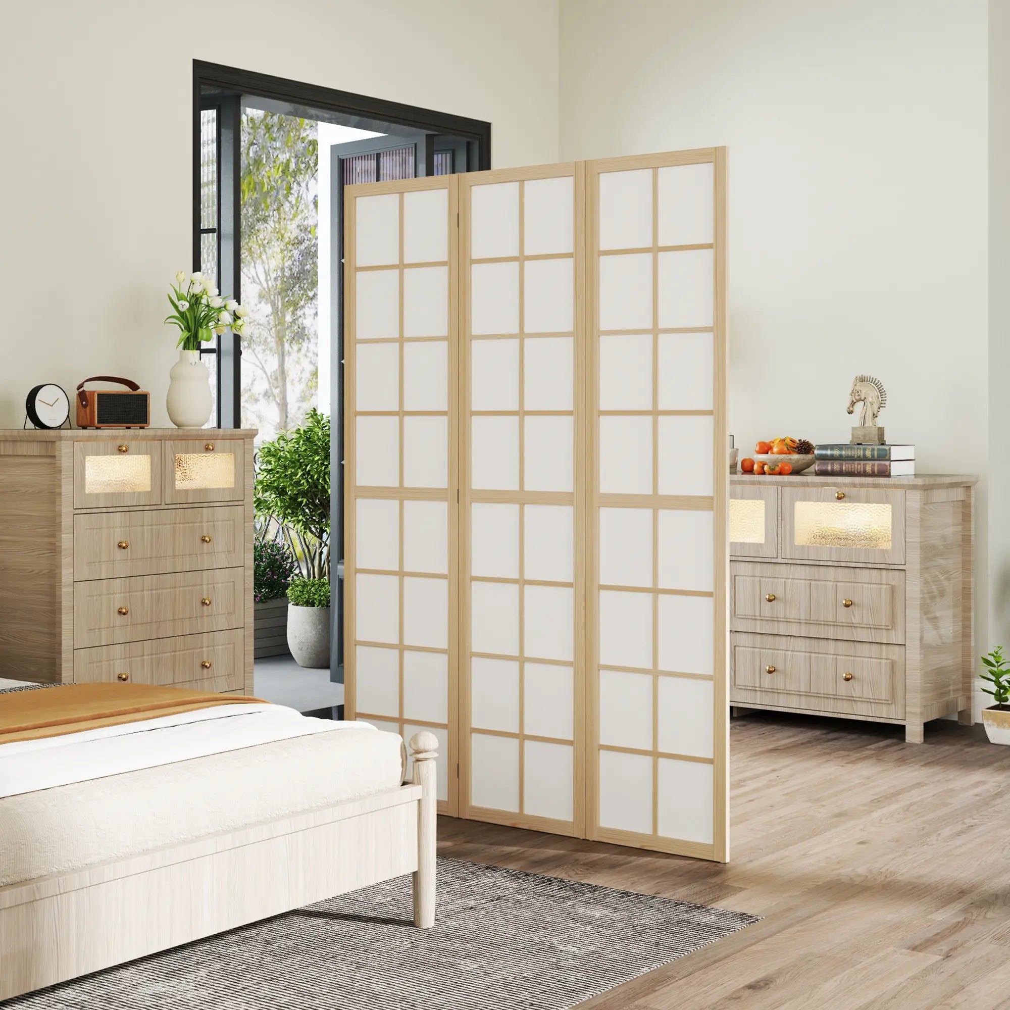 3 Panel Room Divider, 5.6 ft Folding Partition, Home Office, Bedroom Room Dividers at Gallery Canada