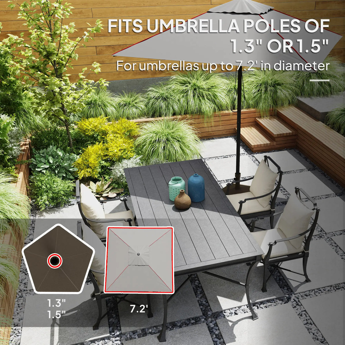 Heavy Duty Outdoor Umbrella Stand Base, Brown Umbrella Bases at Gallery Canada