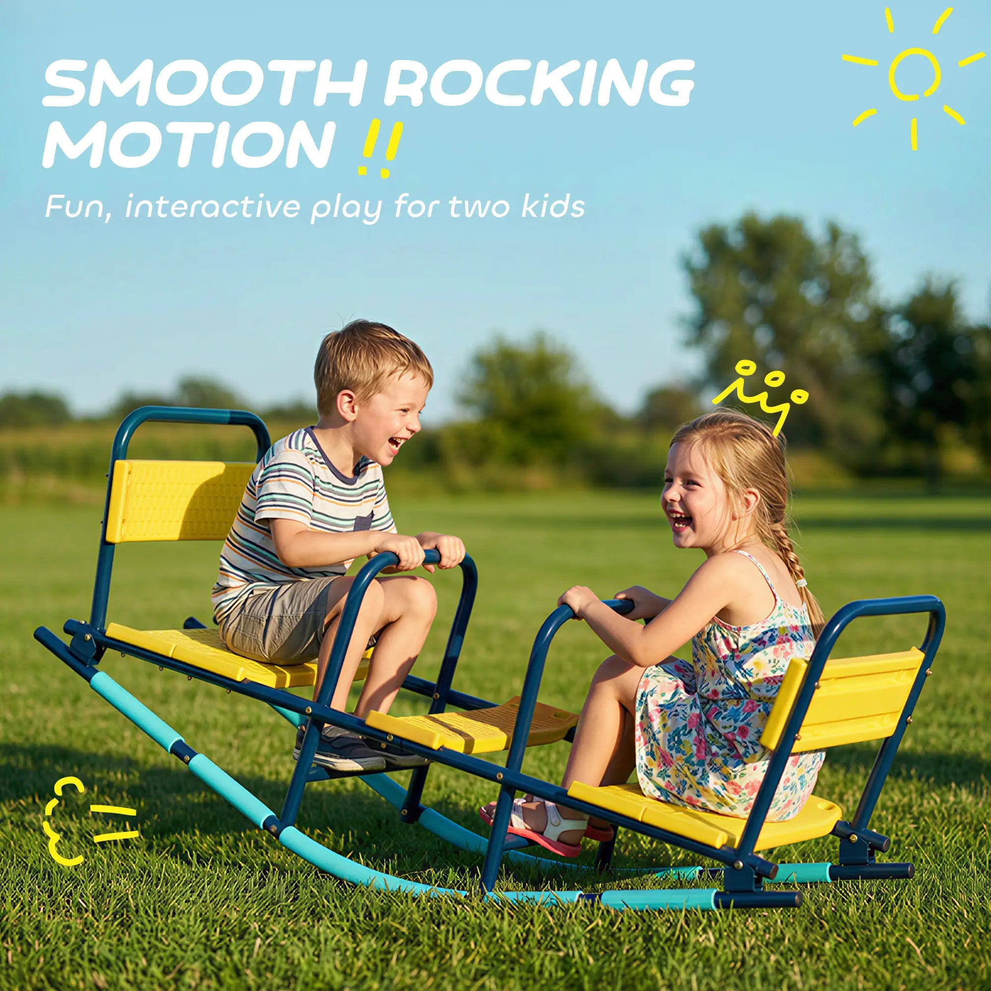 Metal Seesaw For Kids, 2 In 1 Rocking Teeter Totter, Playground Equipment Gym Sets & Swings at Gallery Canada