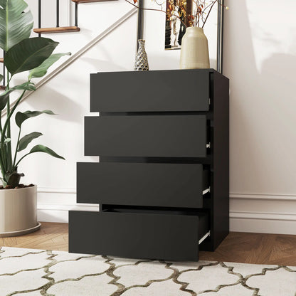 4 Drawer Chest, Freestanding Storage Unit, Black Storage Cabinets at Gallery Canada