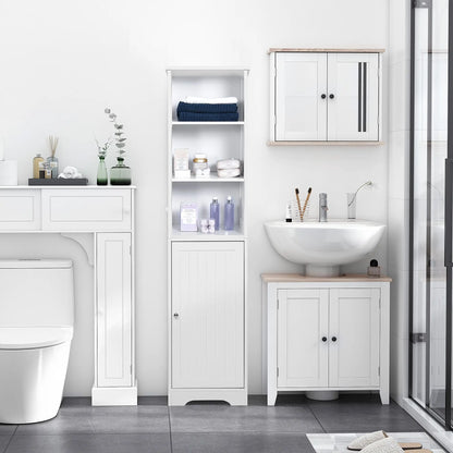 Tall Bathroom Storage Cabinet, Adjustable Shelf, 3 Open Shelves, White Bathroom Cabinets at Gallery Canada
