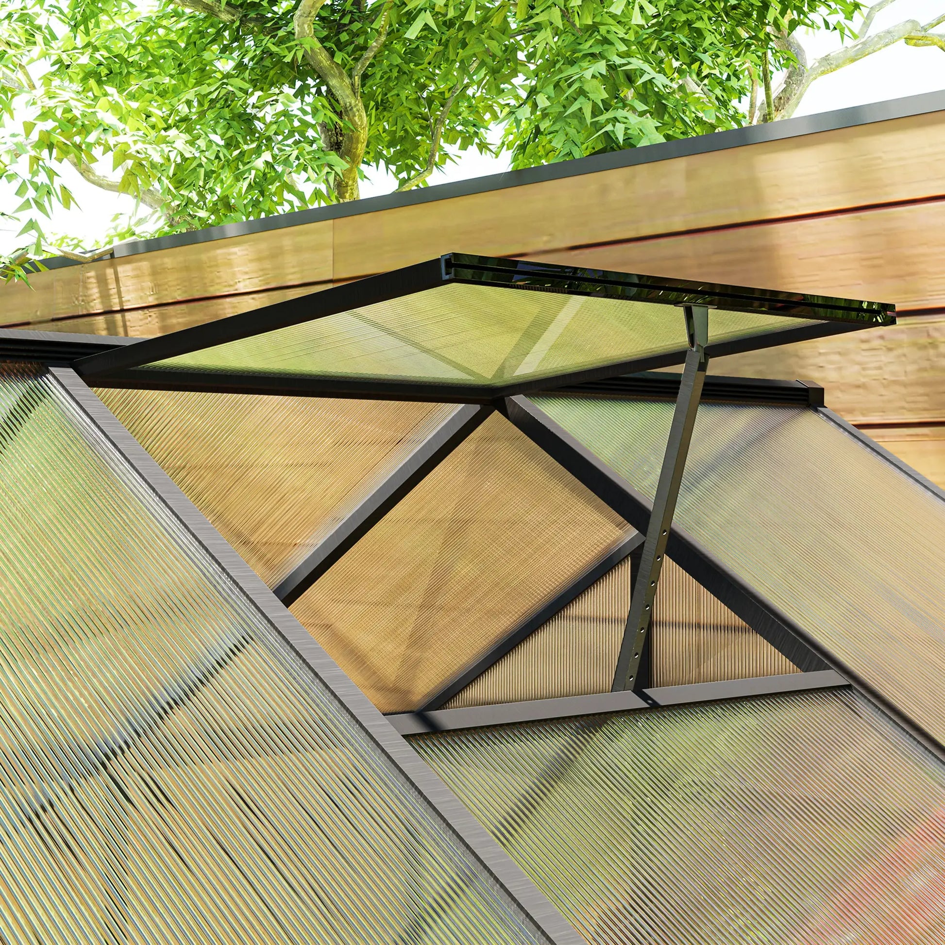 6' x 8' x 6.4' Polycarbonate Greenhouse, Aluminum, Walk-In, Charcoal Grey Walk In Greenhouses at Gallery Canada