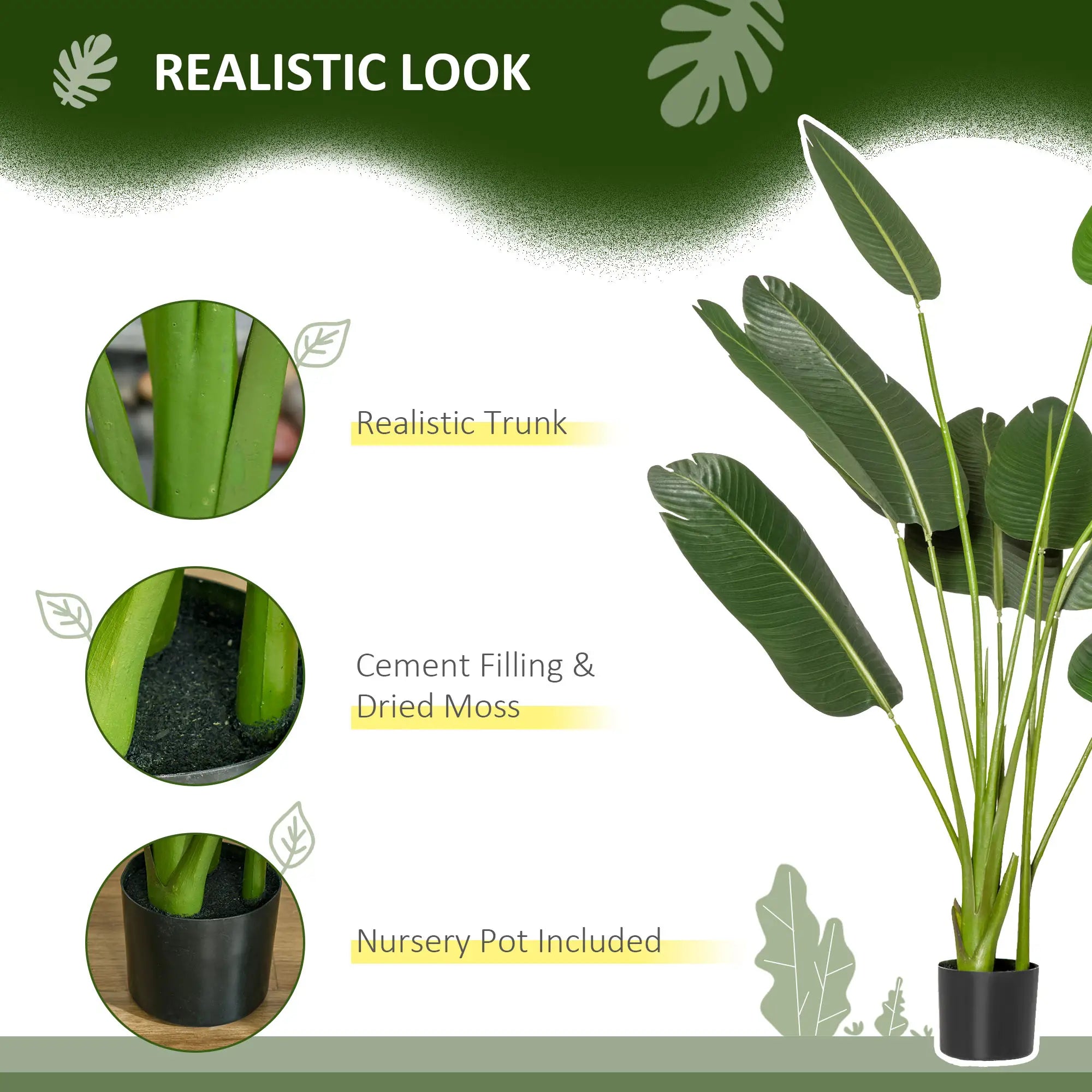 5FT Artificial Banana Tree, Faux Plant in Nursery Pot, Indoor Outdoor Decor Artificial Trees at Gallery Canada
