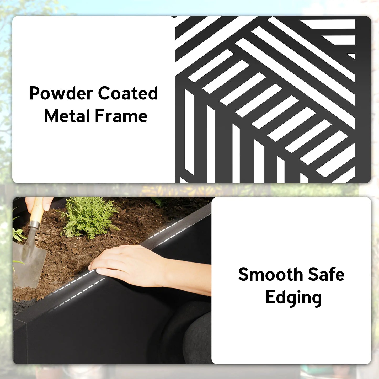 44.5" Metal Planter Box with Trellis, Raised Garden Bed for Climbing Plants Galvanized Planter Boxes at Gallery Canada