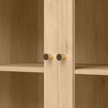 Arched Pantry Cabinet 71" Tall Oak, 2 Drawers, Oak