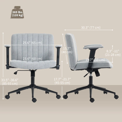 Criss Cross Chair with Flip-Up Armrests, Wheels, Adjustable Height, Tilting, Grey Task Chairs at Gallery Canada