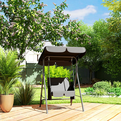 Outdoor Porch Swing, Adjustable Canopy, Removable Cushion, 1-Seat Patio Swings with Stand at Gallery Canada