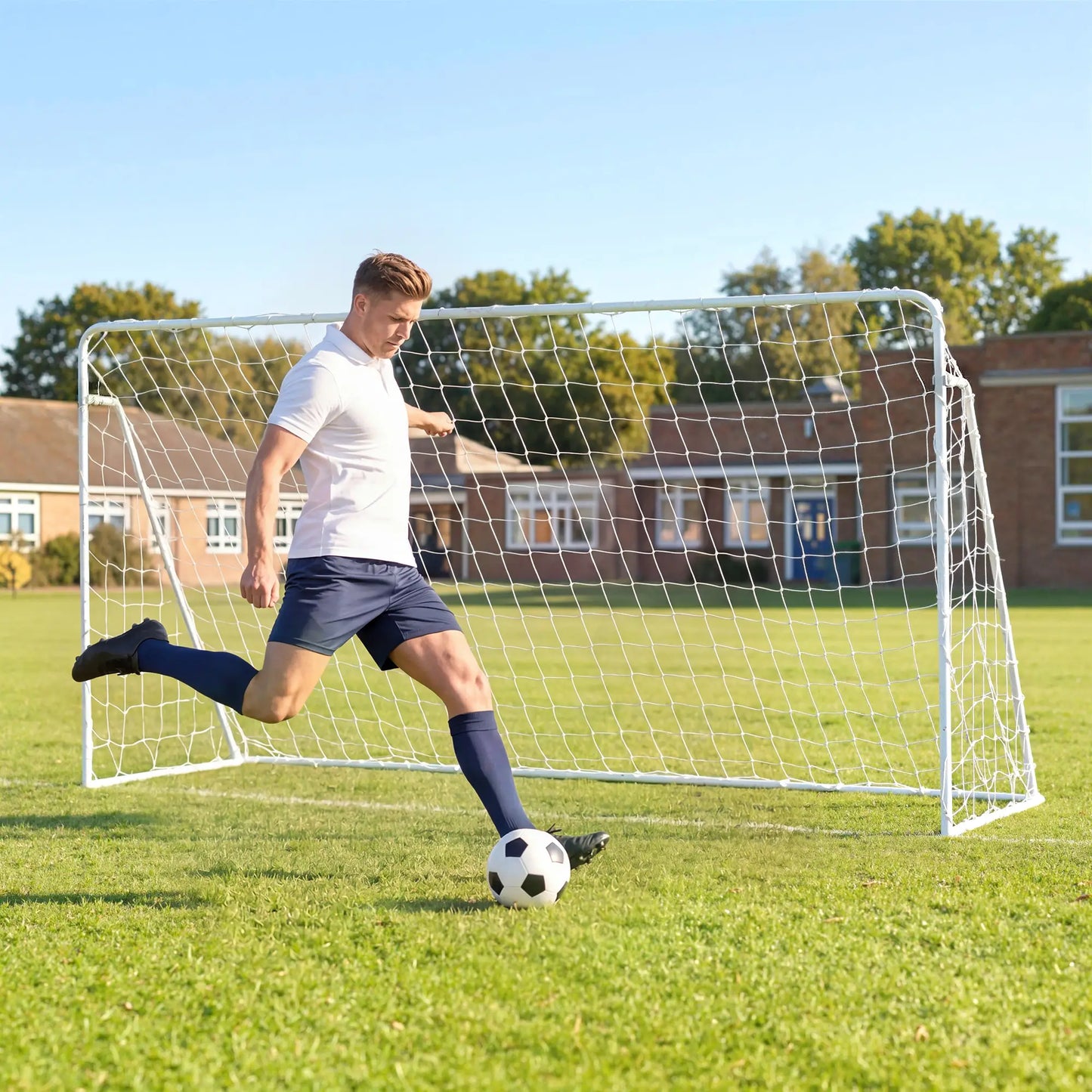 8 X 5Ft Soccer Goal, Portable Practice Net With Nylon Mesh & Steel Frame, Black Soccer at Gallery Canada