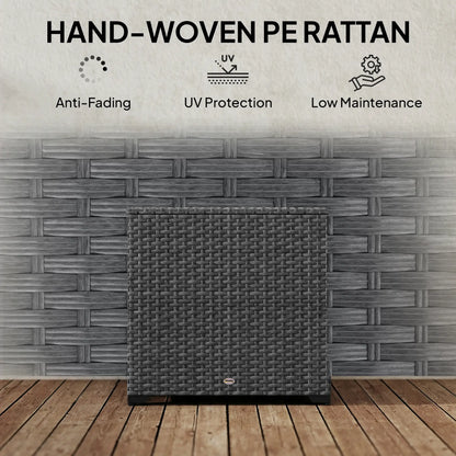 67 Gallon Rattan Deck Box, Waterproof Zippered Liner, Grey Patio Storage Boxes at Gallery Canada