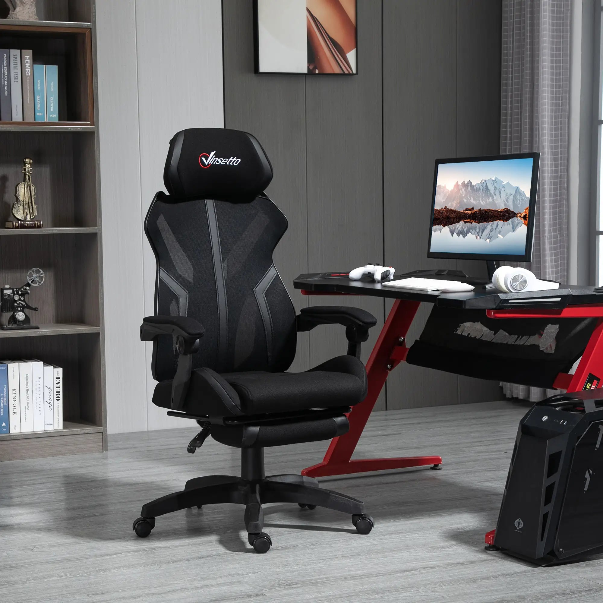 Gaming Chair, Ergonomic Computer Chair with Footrest, Headrest, Black Video Game Chairs at Gallery Canada