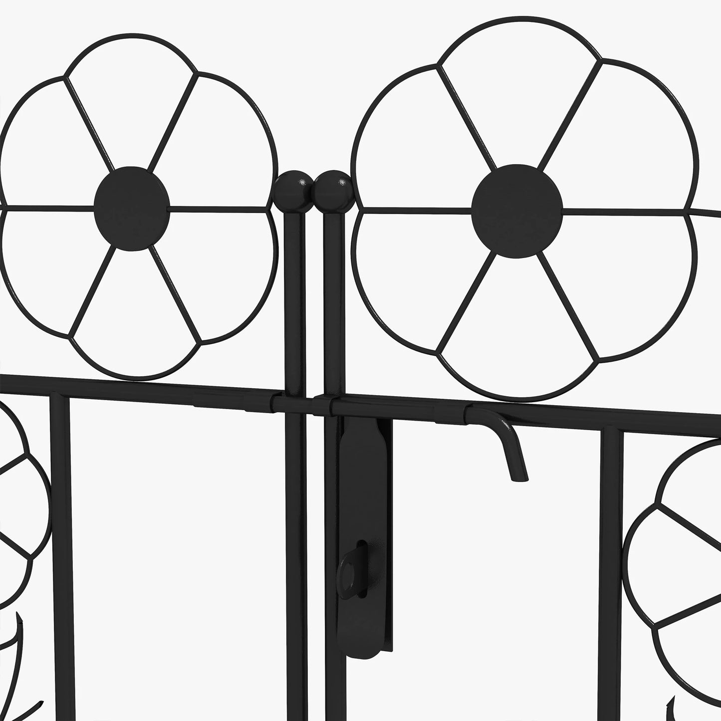 7.5FT Metal Garden Arbour, Double Gate, Arch Trellis, Black Garden Arches at Gallery Canada
