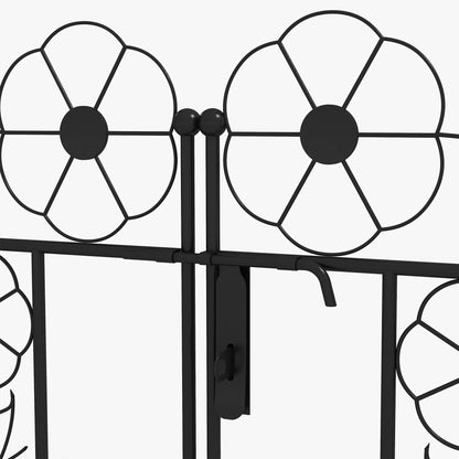 7.5FT Metal Garden Arbour, Double Gate, Arch Trellis, Black Garden Arches at Gallery Canada