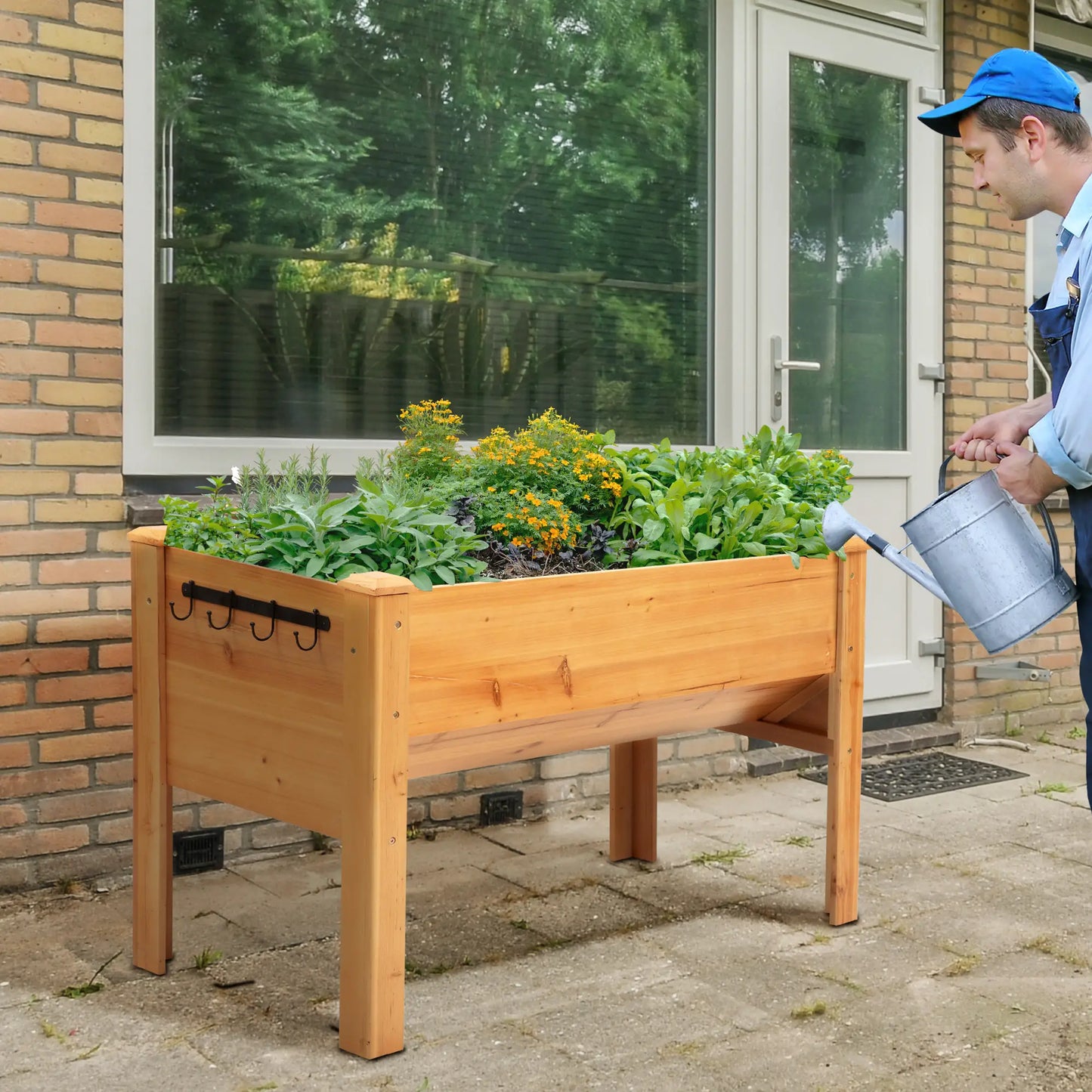 Wooden Raised Garden Stand, 48" x 24" x 32", Nature Wood Elevated Garden Beds at Gallery Canada