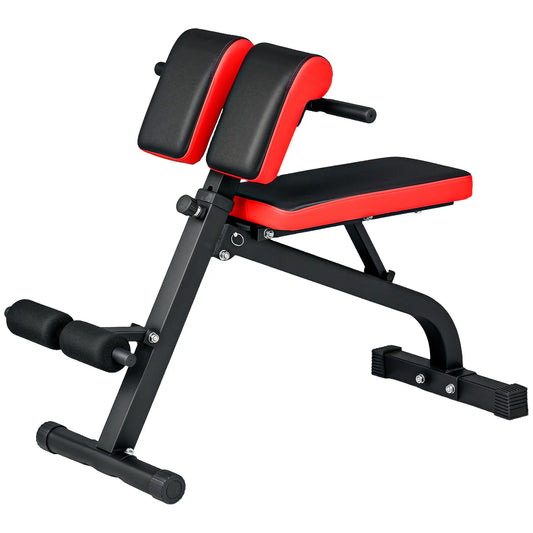 Foldable Roman Chair Hyperextension Bench, 660LBS, Black Weight Benches Black at Gallery Canada