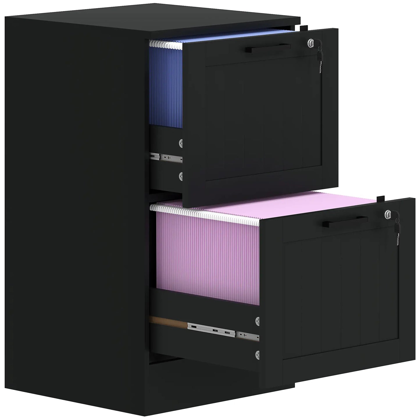 2 Drawer Filing Cabinet with Lock, Office Storage, Black Office Cabinets & Cupboards at Gallery Canada