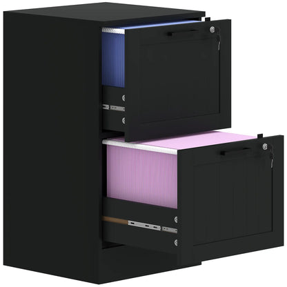 2 Drawer Filing Cabinet with Lock, Office Storage, Black Office Cabinets & Cupboards at Gallery Canada
