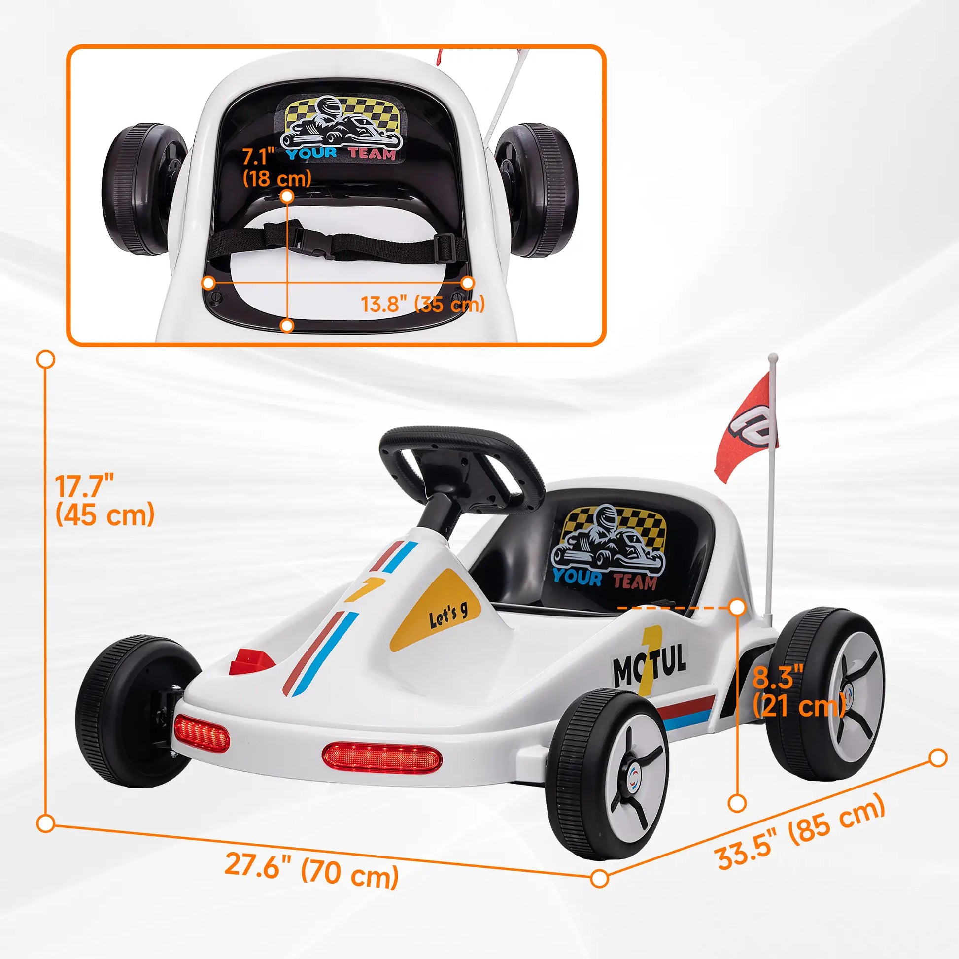 6V Electric Go Kart for Kids, Music Light Horn, White Electric Ride On Toys at Gallery Canada