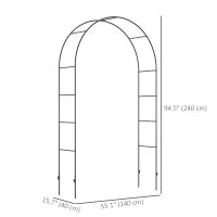 7.9FT Metal Garden Arch Trellis, Outdoor Arbor for Climbing Plants