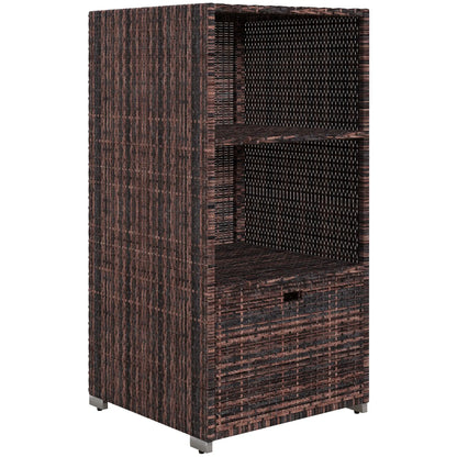 Outdoor Storage Cabinet, Rattan Wicker Pool Towel Organizer, Mixed Brown, Brown Patio Storage Boxes at Gallery Canada