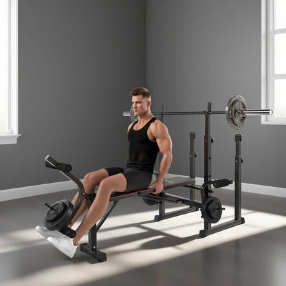 Weight Bench with Barbell Rack, Preacher Curl, Leg Curl Machine Weight Benches at Gallery Canada