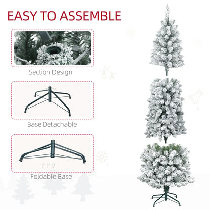 7ft Pencil Christmas Tree, Flocked, 687 Branch Tips, Metal Base Pencil Christmas Trees at Gallery Canada