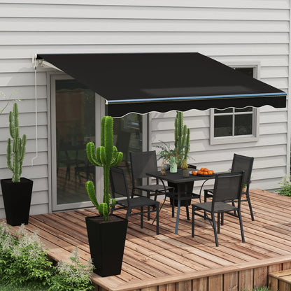 10' x 8' Electric Retractable Awning, UV Protection, Black Deck Awnings at Gallery Canada