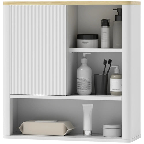 Bathroom Wall Cabinet, Medicine Cabinet with Adjustable Shelves, White