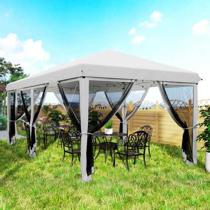 10' x 20' Pop Up Canopy Tent Gazebo, Removable Mesh Sidewall, White Pop Up Canopies at Gallery Canada
