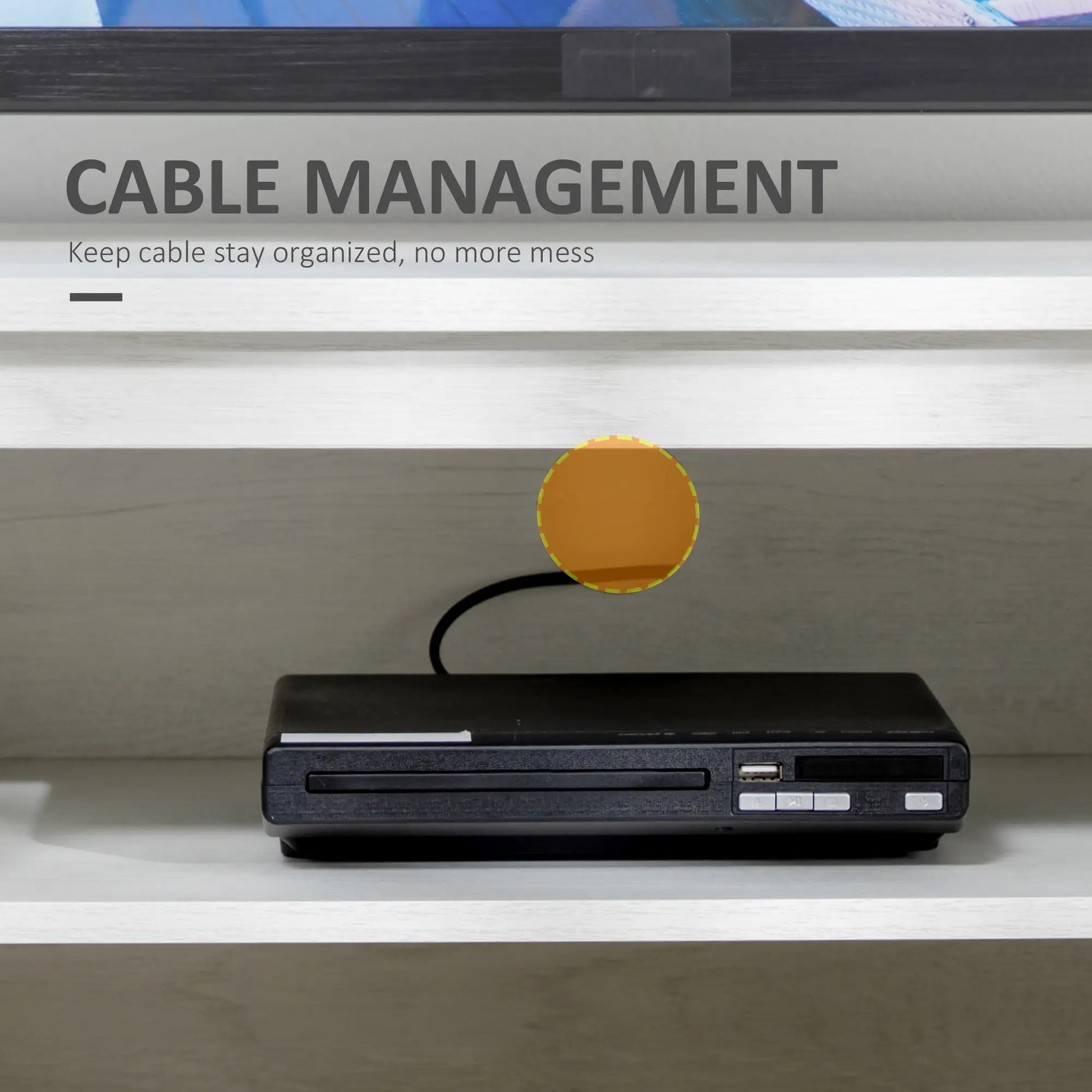 TV Stand for 55 Inch TVs, Adjustable Shelves, Cable Holes, White TV Stands at Gallery Canada