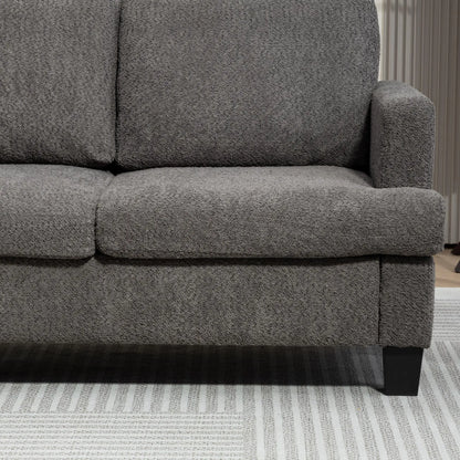 54.3" Loveseat Sofa, 2 Seater, Removable Cushions, Solid Wood Frame, Dark Grey 2-Seater Sofas at Gallery Canada