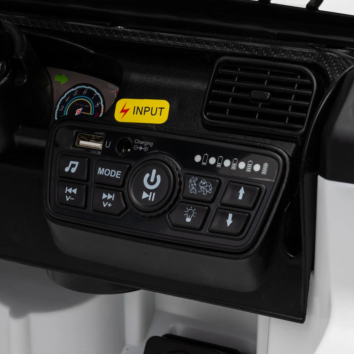 Camion auto électrique 12V, télécommande, démarrage progressif, 2-4 ans, Blanc
