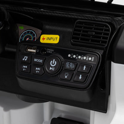 Camion auto électrique 12V, télécommande, démarrage progressif, 2-4 ans, Blanc