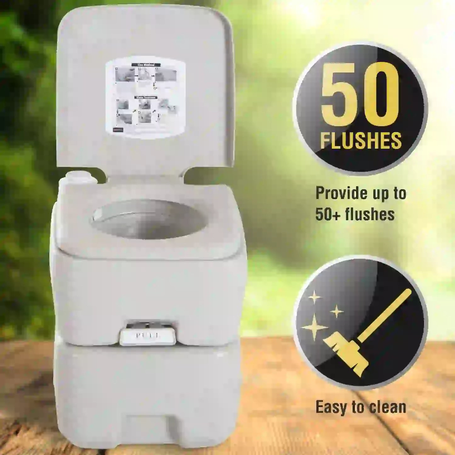Portable Travel Toilet, Detachable Flushable Tank, 5.3 Gallon (20L) Camping Toilets at Gallery Canada