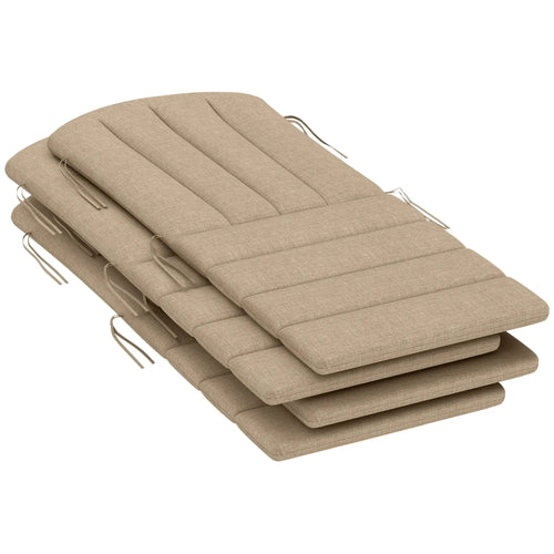 Set Of 4 Patio Chair Cushions, High Back Adirondack, High-Density Foam, Beige