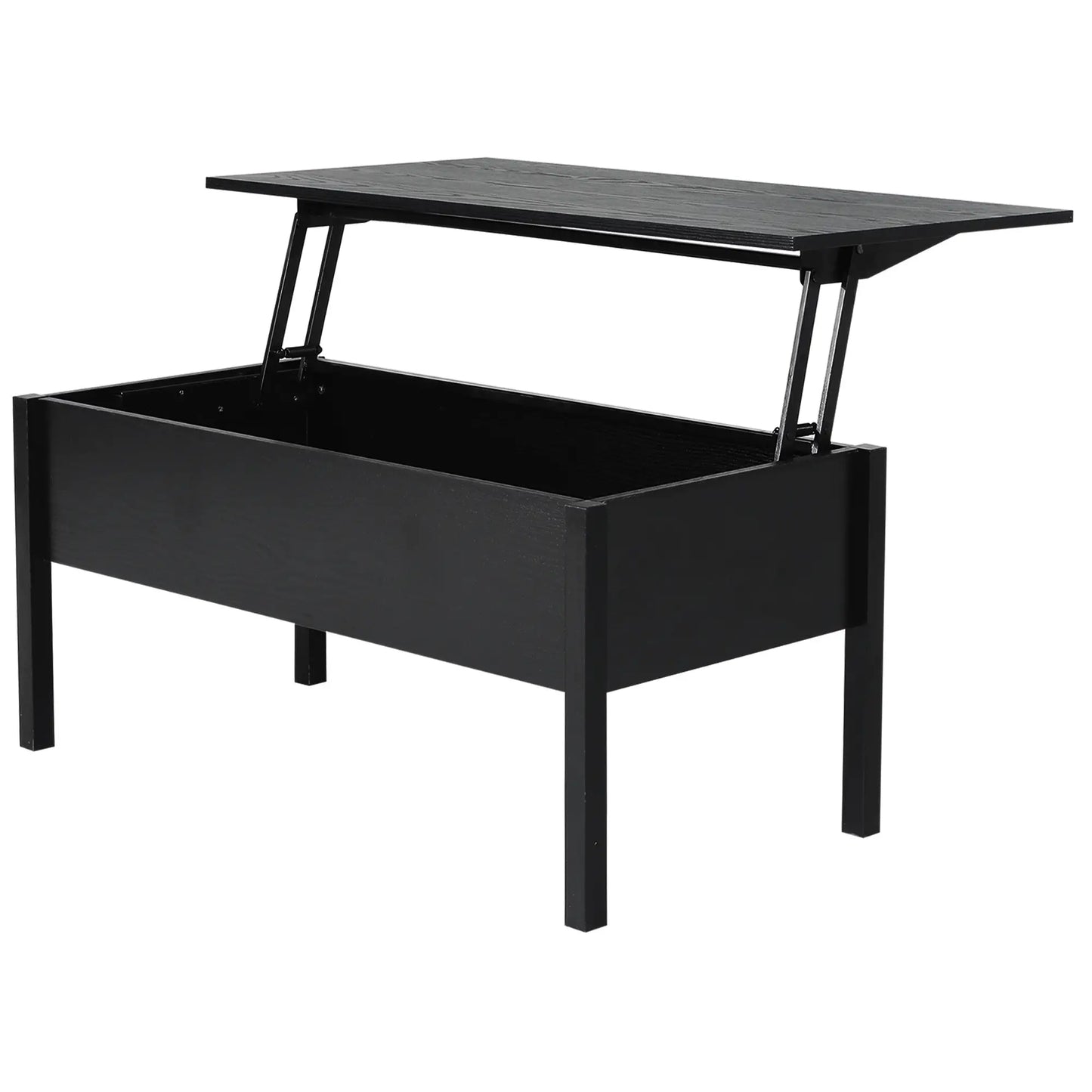 39" Lift Top Coffee Table, Hidden Storage, Living Room, Black Coffee Tables Black at Gallery Canada