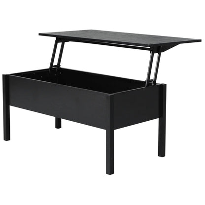 39" Lift Top Coffee Table, Hidden Storage, Living Room, Black Coffee Tables Black at Gallery Canada