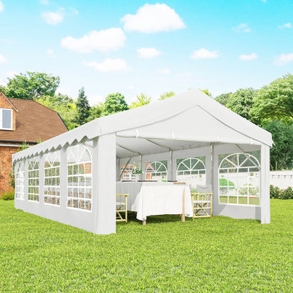 13'x26' Heavy Duty Party Tent, Portable Garage Canopy, White Canopy Tents at Gallery Canada