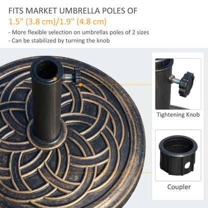 25 lb Heavy Duty Patio Umbrella Base, Round Stand, Outdoor, Bronze Umbrella Bases at Gallery Canada
