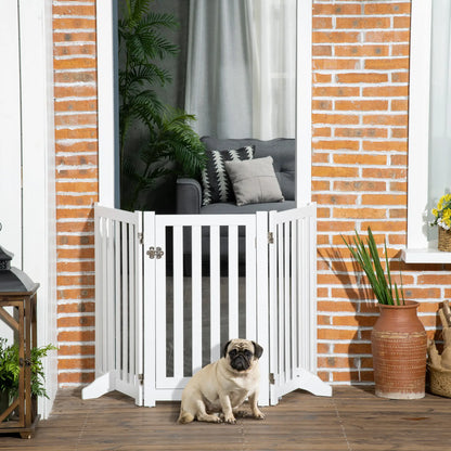 31.5"H Foldable Dog Gate with Door, 3 Panels, White Houses, Kennels & Pens at Gallery Canada