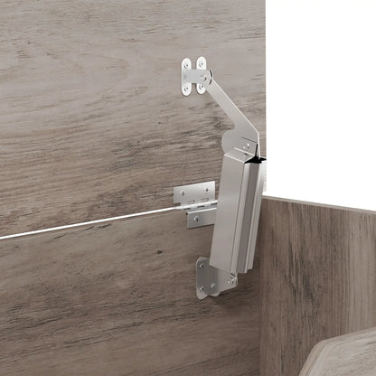 Storage Chest with Safety Hinges, Grey Wood Grain, 39.4 Inches, Grey