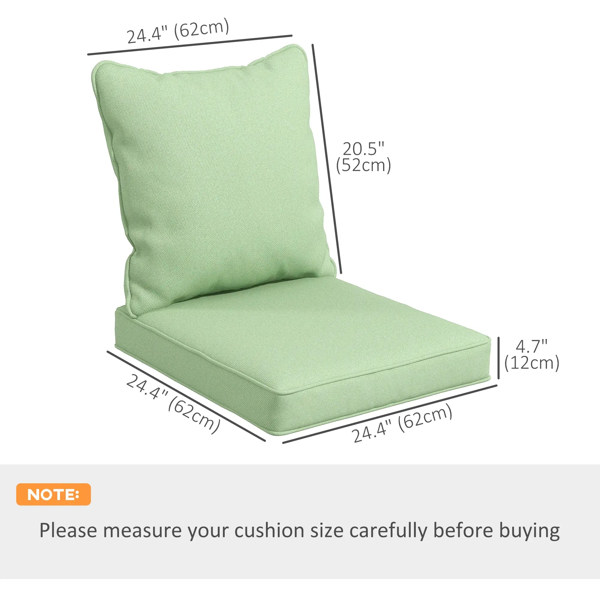 Patio Seat Cushion Set of 2, Green Patio Chair Cushions at Gallery Canada
