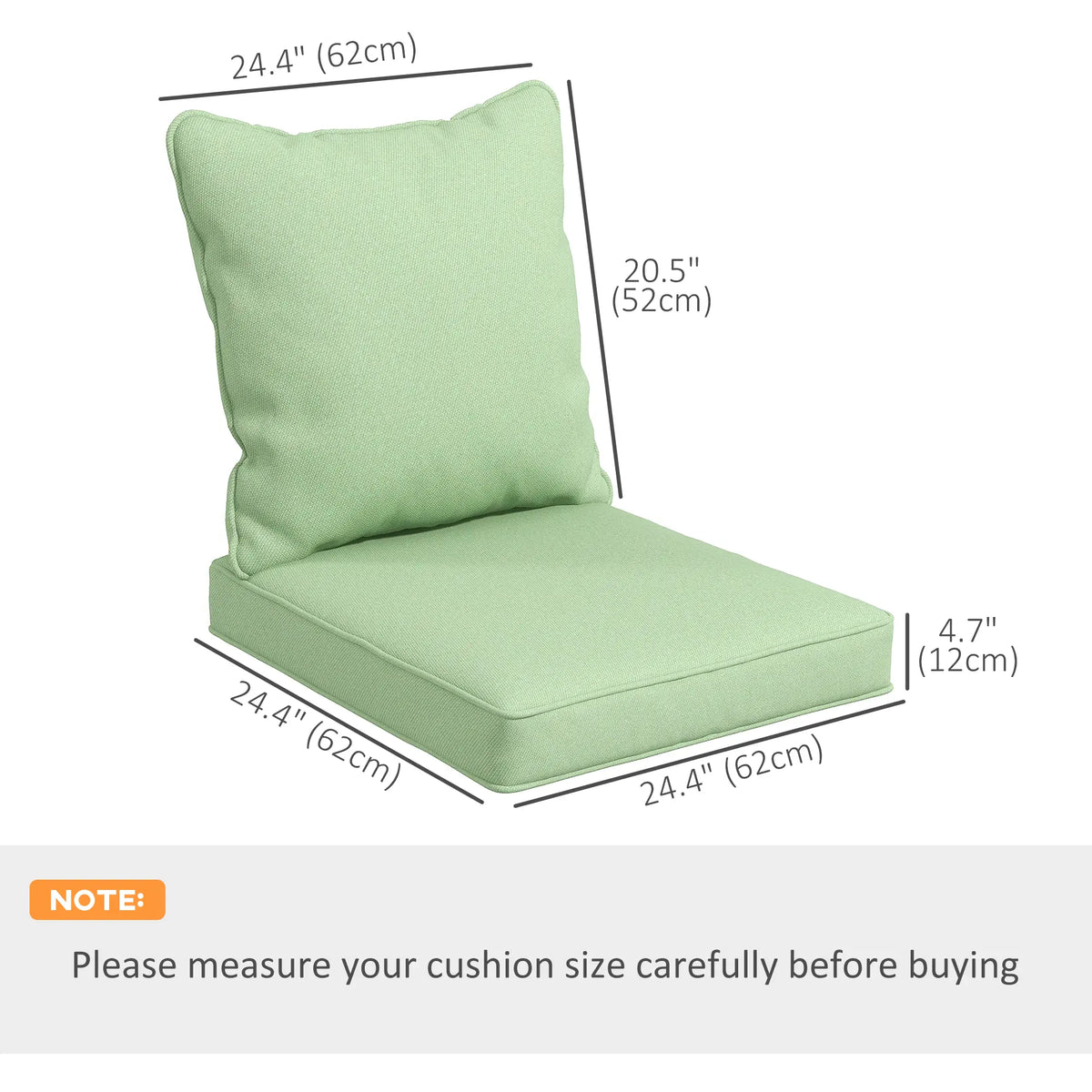 Patio Seat Cushion Set of 2, Green Patio Chair Cushions at Gallery Canada