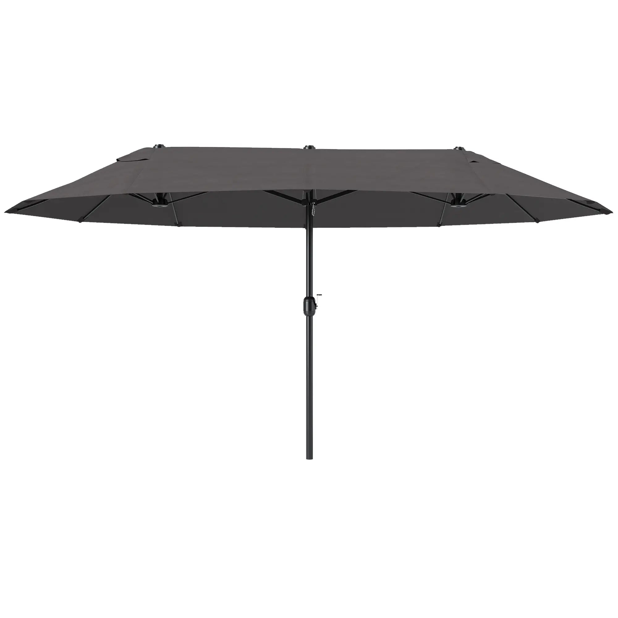 15' Double-Sided Patio Umbrella, Sun Shelter Canopy, Grey Sun Umbrellas at Gallery Canada