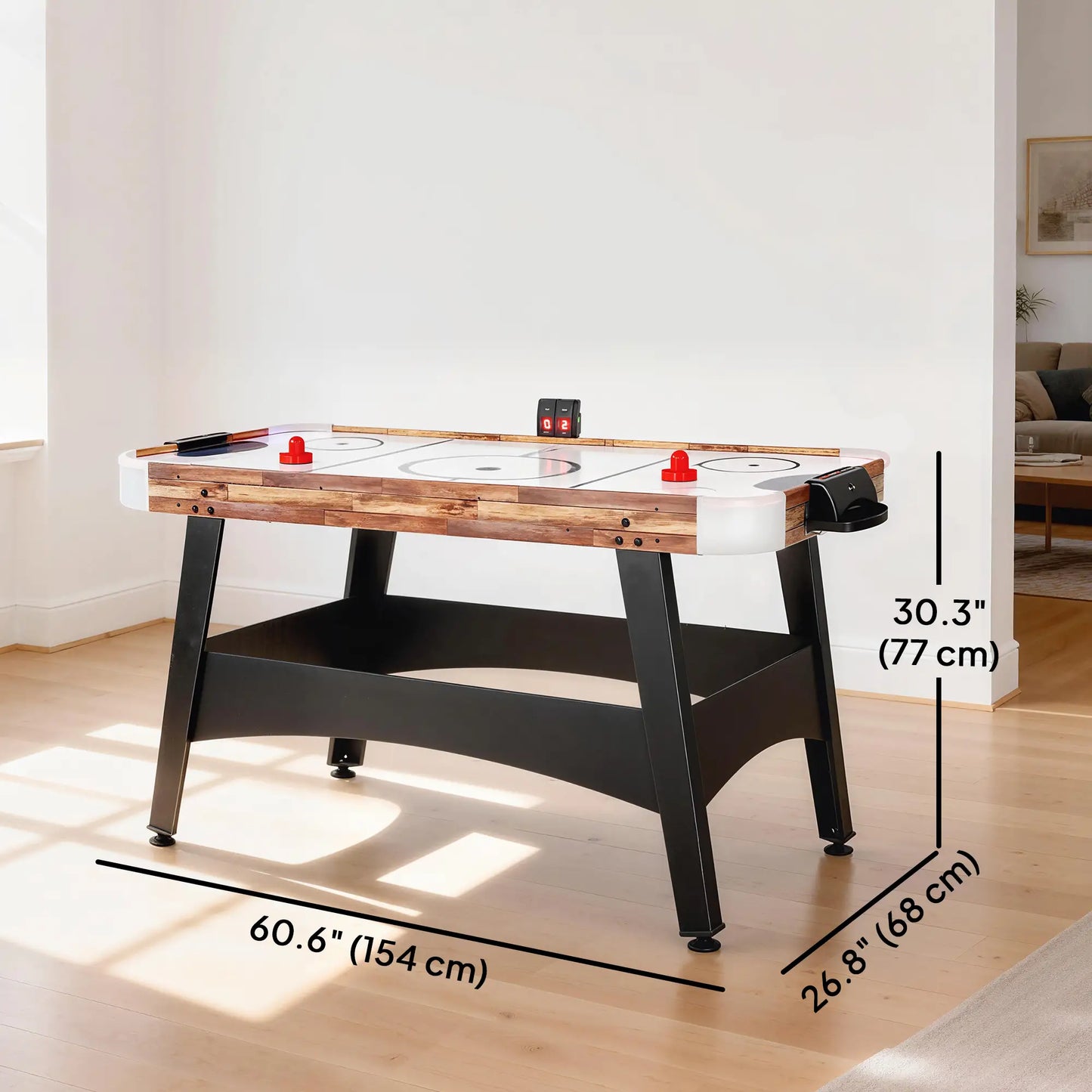 61" Air Hockey Table, LED Scoreboard, Manual Scorers, Pushers, Pucks Game Tables at Gallery Canada