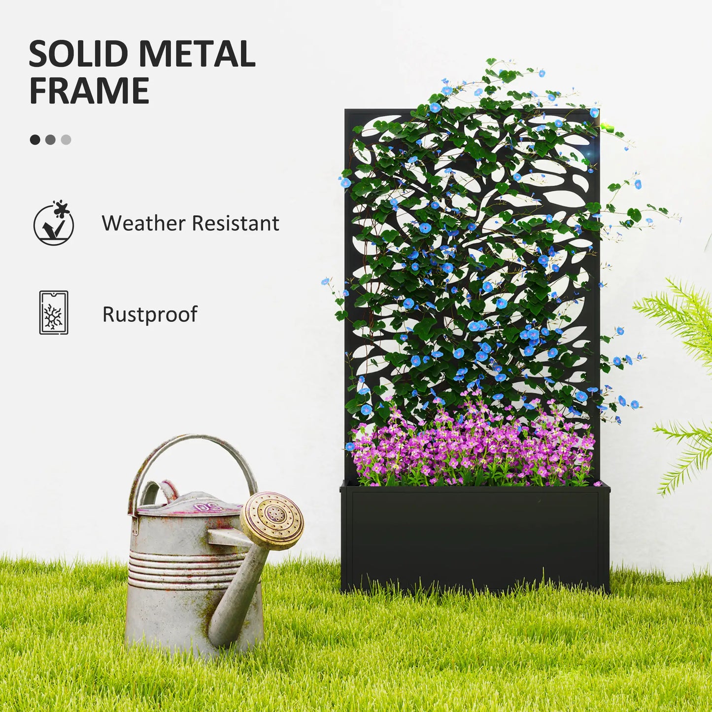Metal Raised Garden Bed With Privacy Panel, Outdoor Planter Box Raised Garden Beds at Gallery Canada